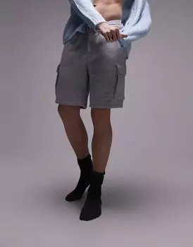 Серые шорты карго Topman
