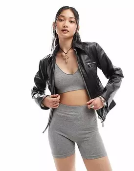 Серый бесшовный бюстгальтер без косточек с круглым вырезом Free People