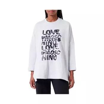 Серый хлопковый женский свитер LOVE MOSCHINO
