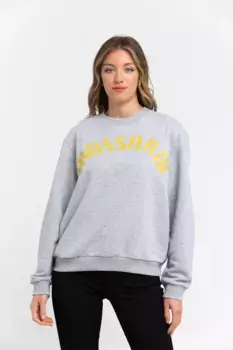 Серый хлопковый женский свитер Trussardi