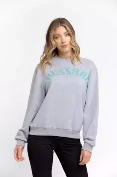 Серый хлопковый женский свитер Trussardi