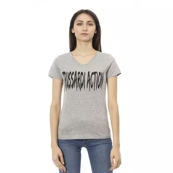 Серый хлопковый женский топ Trussardi