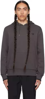 Серый худи с капюшоном Fred Perry