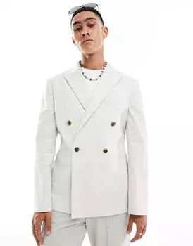 Серый приталенный пиджак ASOS DESIGN