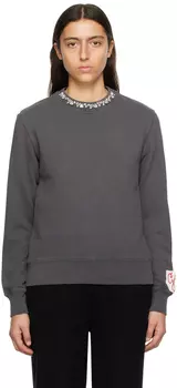 Серый свитшот с кристаллами Golden Goose