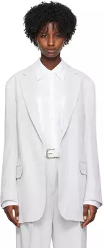 Серый свободный пиджак Dries Van Noten