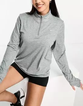 Серый топ с длинными рукавами и половиной молнии Nike Swift Dri-FIT Element