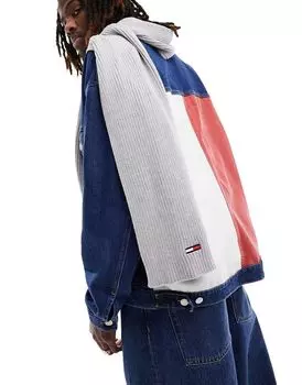 Серый вересковый шарф с логотипом Tommy Hilfiger