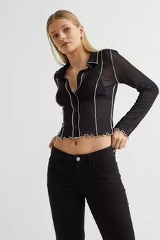Сетчатая рубашка H&amp;M, черный
