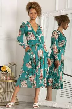 Сетчатое платье Jasmine с длинными рукавами Jolie Moi, зеленый