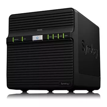 Сетевое хранилище Synology DiskStation DS420j, 4 отсека, без дисков, черный
