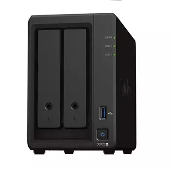 Сетевое хранилище Synology DS723+ NAS с 2 отсеками, черный
