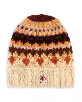 Шапка-бини Fair Isle Moncler, коричневый/бежевый
