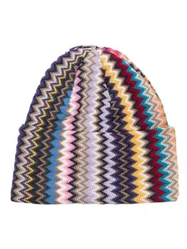 Шапка-бини Missoni с узором «зигзаг», фиолетовый