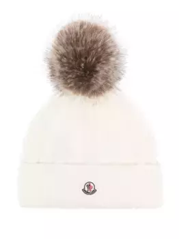 Шапка бини MONCLER, белый
