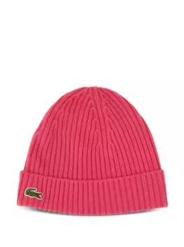 Шапка бини в рубчик Lacoste, розовый