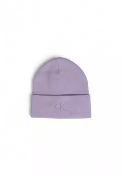 Шапка Calvin Klein однотонная, фиолетовый