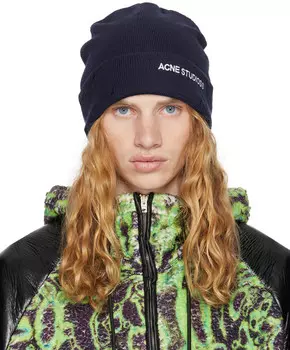 Шапка из смеси шерсти Acne Studios, темно-синий