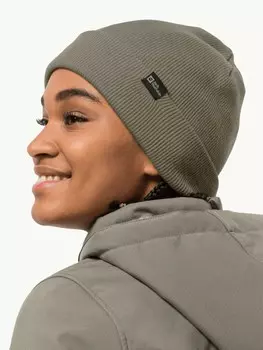 Шапка Jack Wolfskin RIB HAT, зеленый