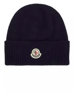 Шапка Moncler Beanie, синий