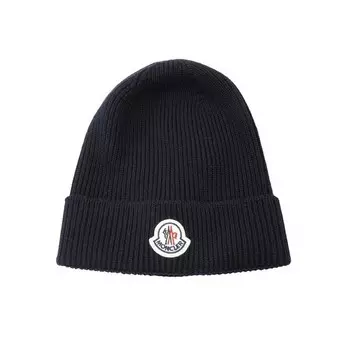 Шапка Moncler Wool, темно-синий