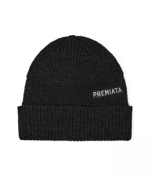 Шапка мужская Premiata шерстяная вязаная, черный
