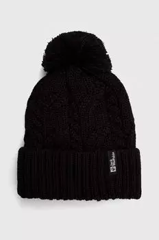 Шапка с помпоном Jack Wolfskin, черный
