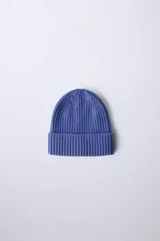 Шапка в ребристую тяжку ZARA, синий