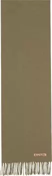 Шарф Acne Studios Skinny Fringe Wool 'Khaki Green', зеленый