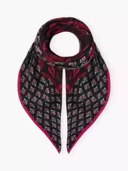 Шарф Brora Wool Patchwork Square, цвет black/plum