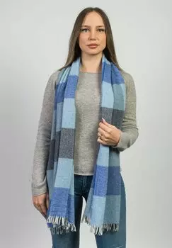 Шарф CHECKED Dalle Piane Cashmere, синий