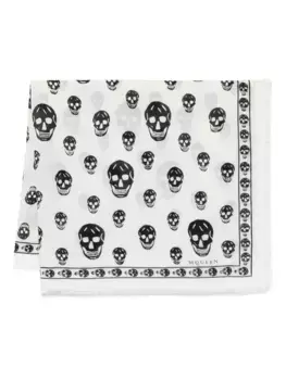 Шарф Classic Skull Alexander McQueen, белый