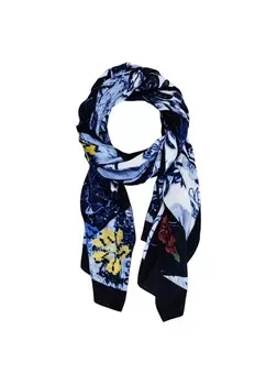 Шарф Desigual с цветочным принтом, синий