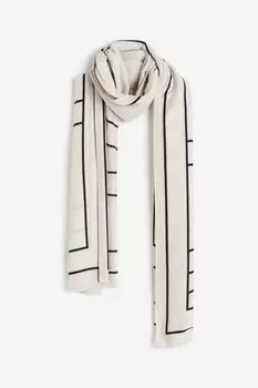 Шарф H&M Patterned, кремовый