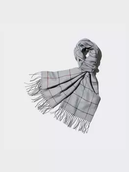 Шарф heattech с рисунком Uniqlo, серый