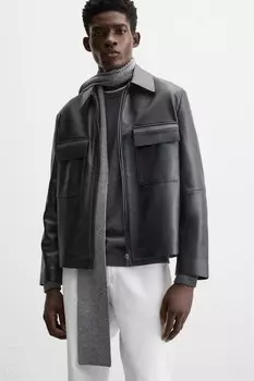 Шарф из шерсти и кашемира ZARA, серый