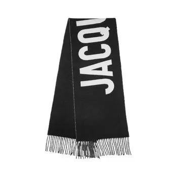 Шарф Jacquemus Fringe Logo Scarf, черный