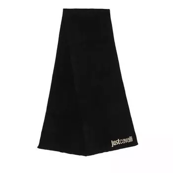 Шарф logo embroidery scarf black/gold Just Cavalli, черный