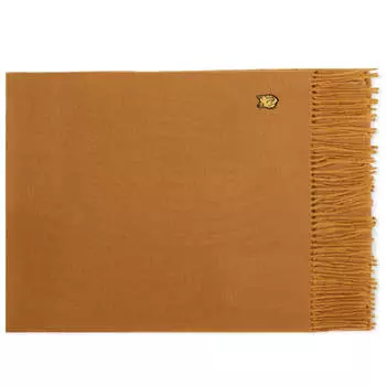 Шарф Maison Kitsune Fox Head Patch Wool, цвет Golden Brown & Caramel