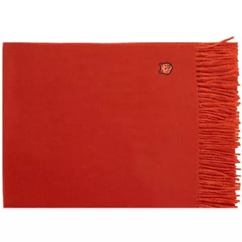 Шарф Maison Kitsune Fox Head Patch Wool, цвет Burnt Red & Rust