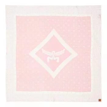 Шарф mcm col logo silk scarf 90x90 peach Mcm, розовый