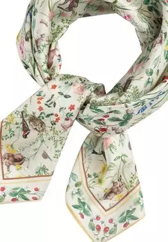 Шарф MEADOW CREATURES SQUARE FABLE ENGLAND, зеленый