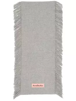 Шарф с бахромой Acne Studios, серый