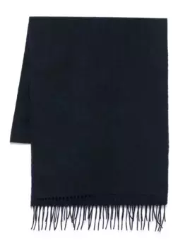 Шарф с бахромой Hackett, синий