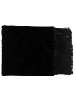 Шарф с бахромой Saint Laurent, черный
