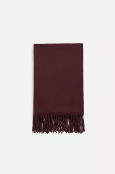 Шарф с бахромой ZARA, бордо