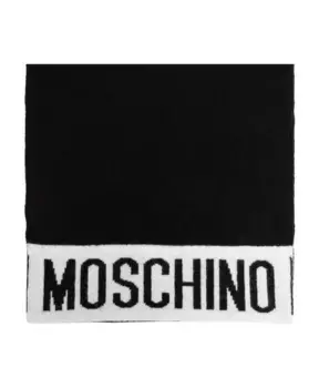 Шарф с логотипом Moschino, черный
