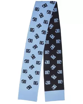 Шарф с монограммой Dolce & Gabbana, цвет Very Light Blue