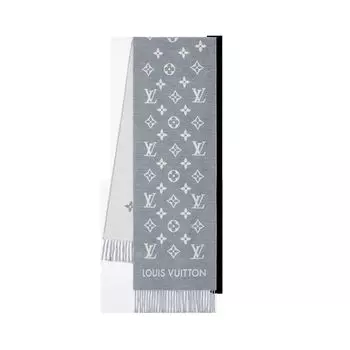 Шарф с монограммой Louis Vuitton, серый