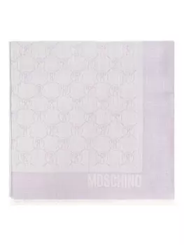 Шарф с монограммой Moschino, фиолетовый